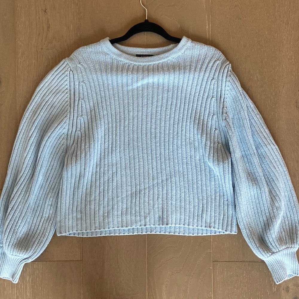 Blue Vici Puff Sleeve Sweater